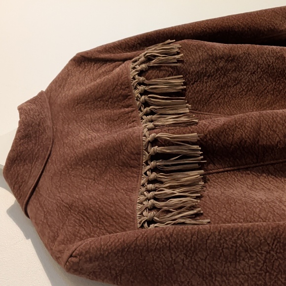 SADDLE RIDGE brown fringe western jacket - size medium - Picture 6 of 12